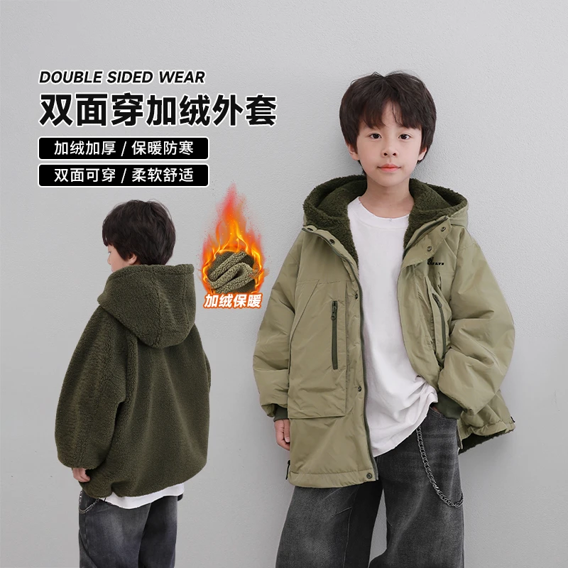 冬款2024新款范米粒童装双面加绒外套