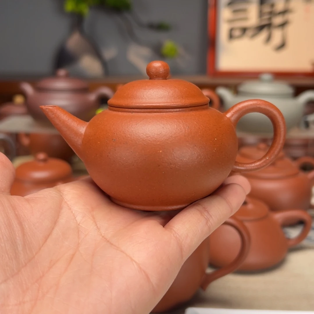 紫砂茶壶又***丶宝山红泥120