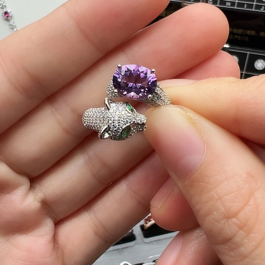 水晶戒指银S925镶嵌