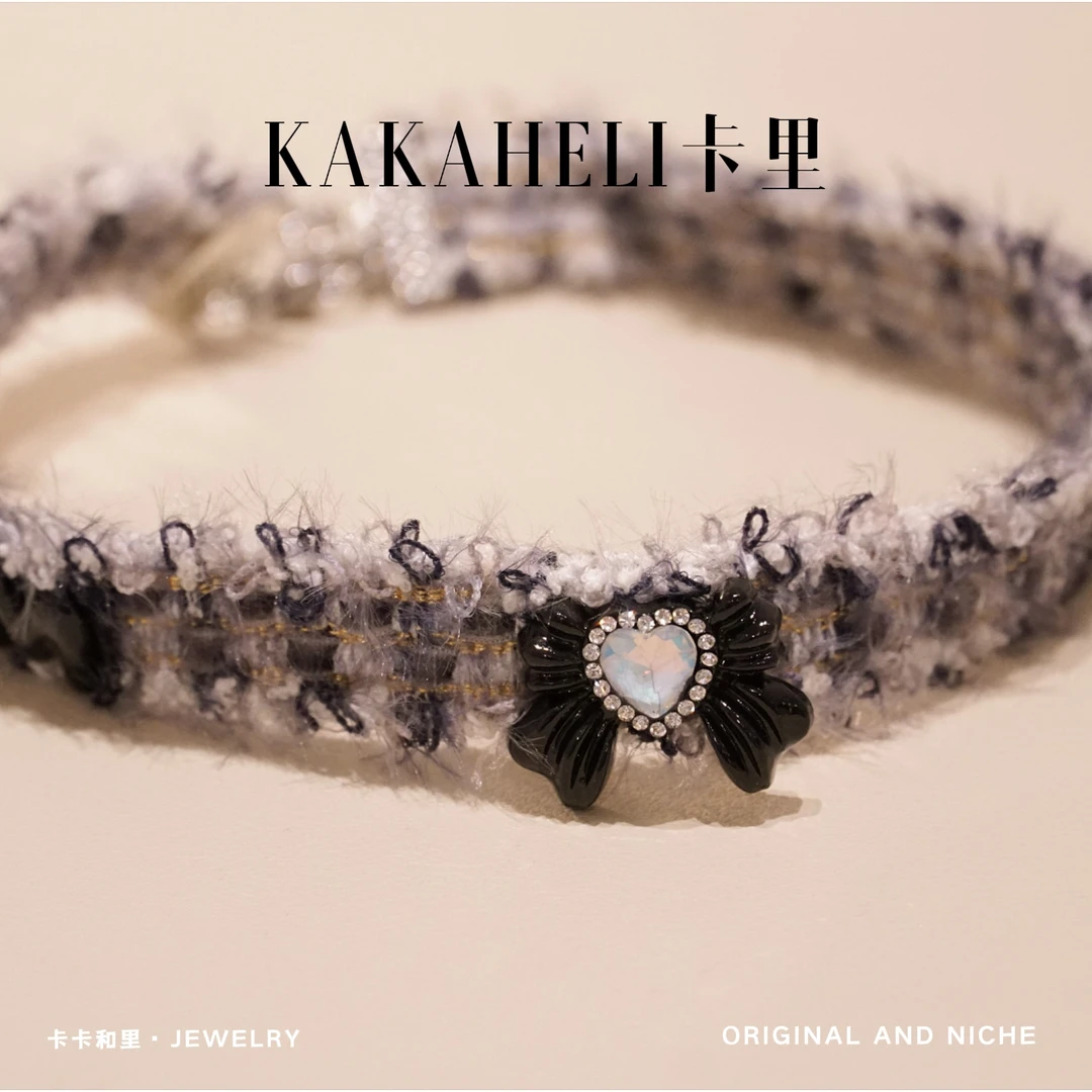 钛钢项链 小香风蝴蝶结少女项圈  A1184