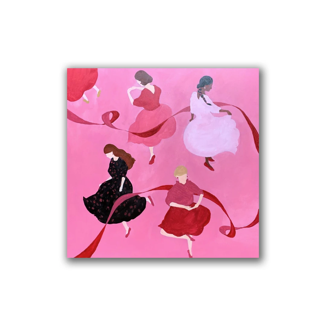 【粉红圆舞曲】“75×75” No.175/丙烯手工装饰画