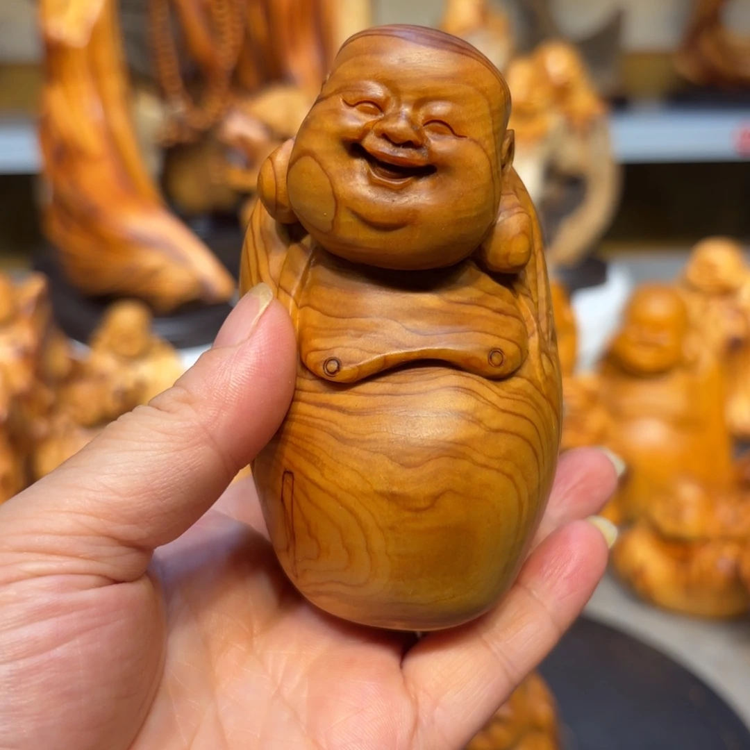 木太行崖柏弥勒佛