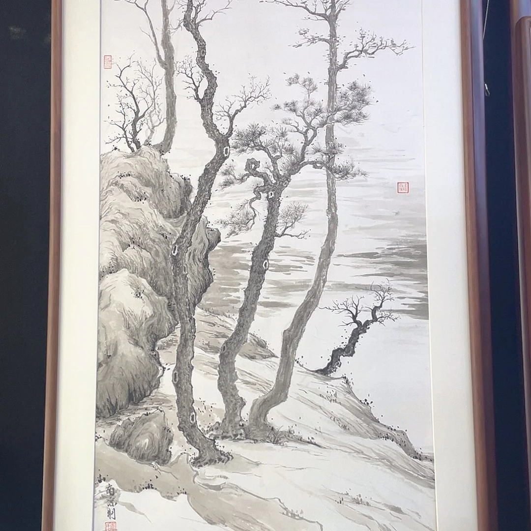 国画手绘国画，古松精品画心