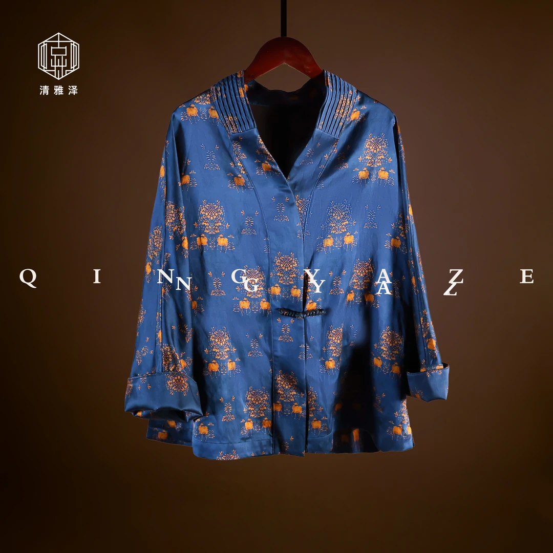 三阳开泰！40姆米丝棉缎香云新中式上衣！GZ4352