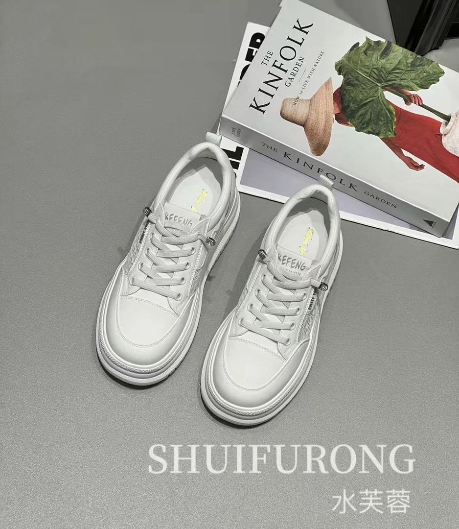 水芙蓉内增板鞋镂空夏季单鞋小白鞋厚底7厘米可甜可盐百搭款