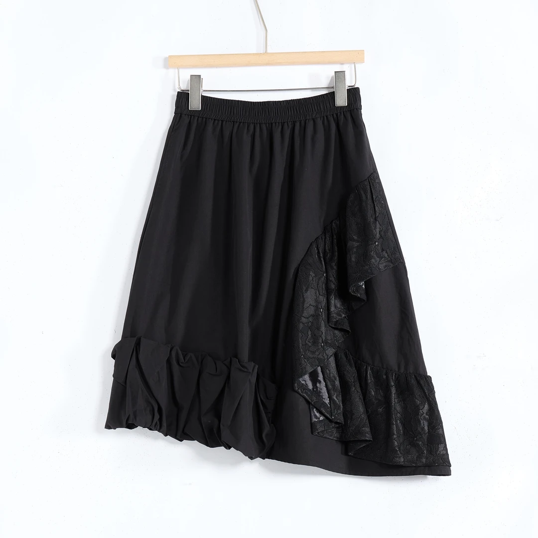 2025夏季福利捡漏原创设计师品牌极简不规则拼接高级花边半裙百搭