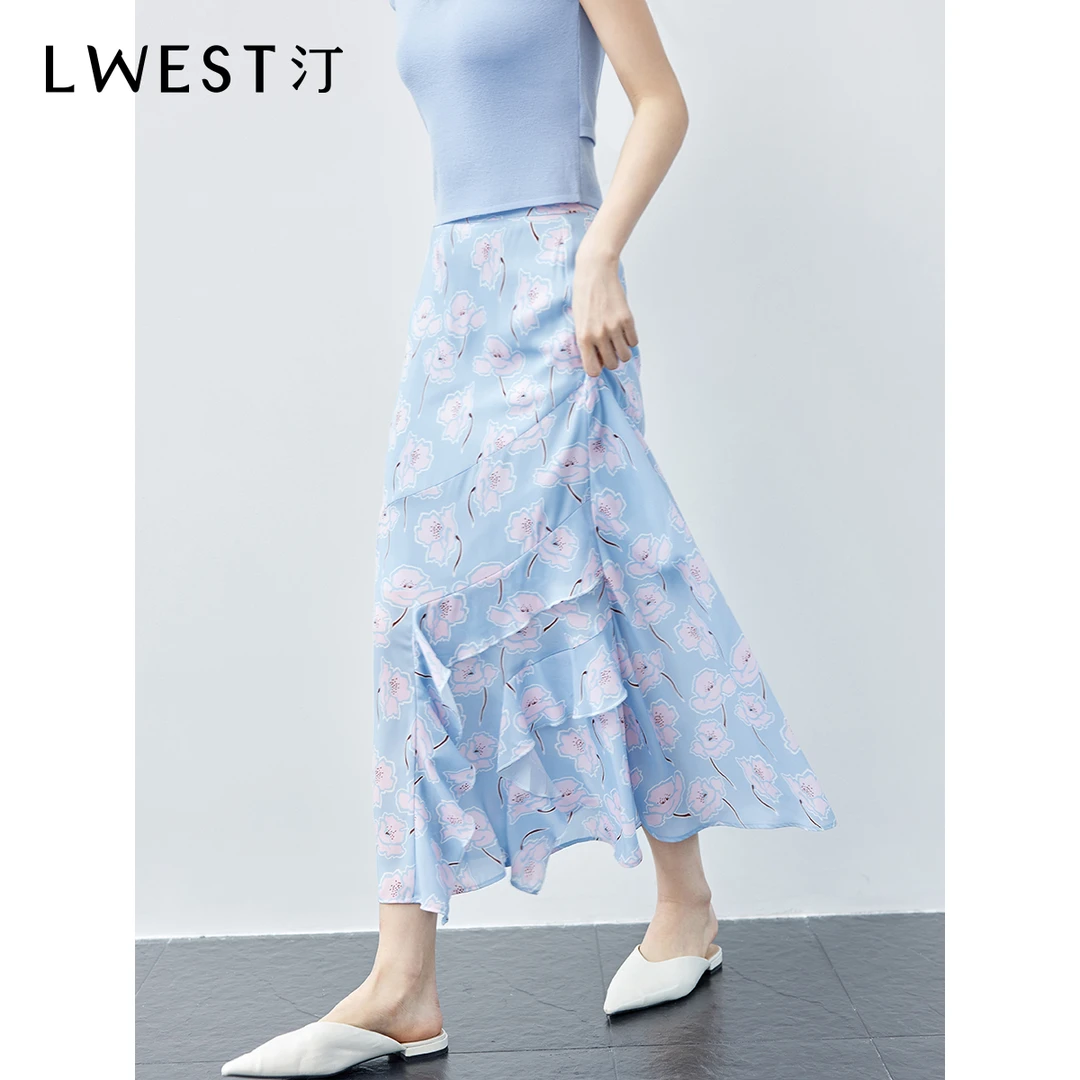 【林一专属】朗文斯汀高腰打揽垂感不撞款设计半身裙DTYQ5203D07020