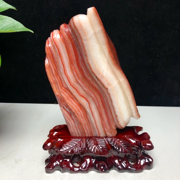 猪肉石原石奇石观赏石五花肉石东坡肉石摆件19*3.8*24cm5.6斤
