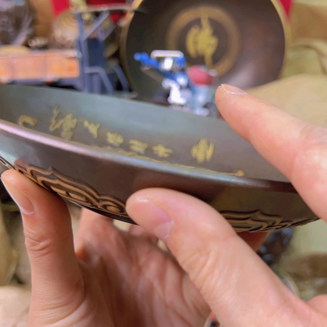 紫金风磨铜五路财神盘