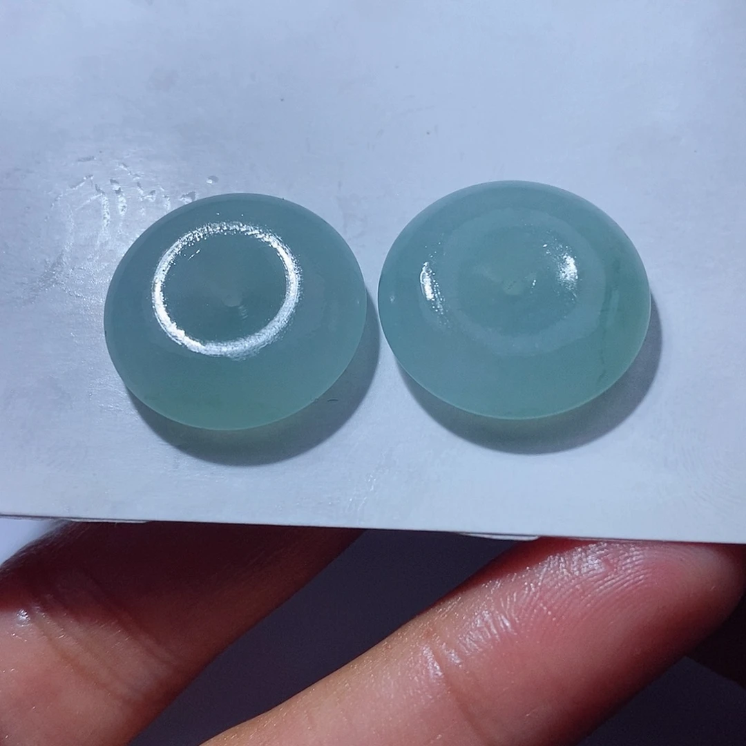 定制翡翠未镶嵌两个一起