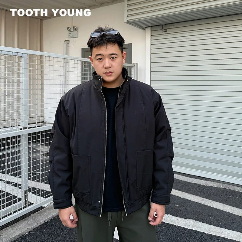 TOOTH YOUNG【城市猎人加棉加厚】冬季保暖工装大口袋男装立领棉衣