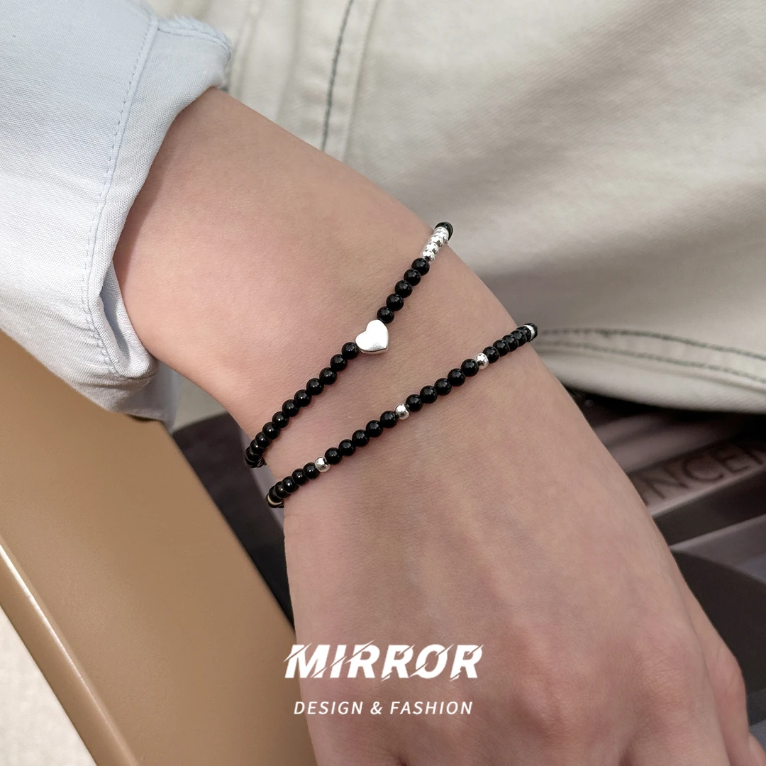 小麋人 925银手链 CS4517圆珠爱心手串手链女手环手饰轻奢气质