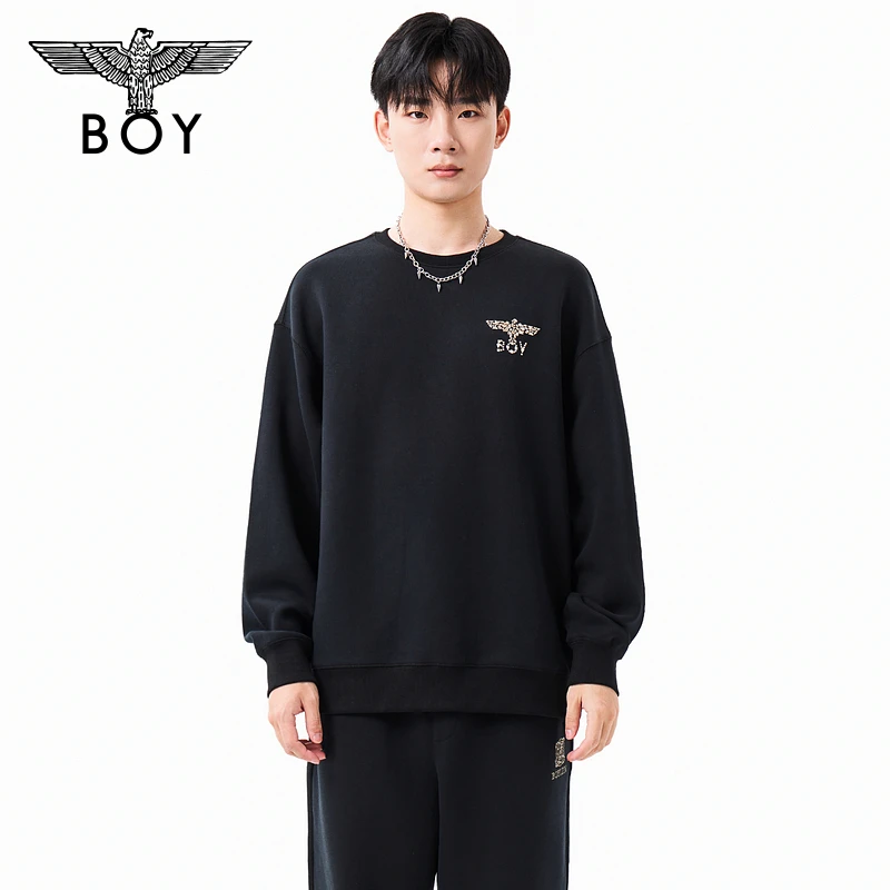 BOY LONDON中性款时尚潮流百搭通勤针织圆领套头卫衣N03035