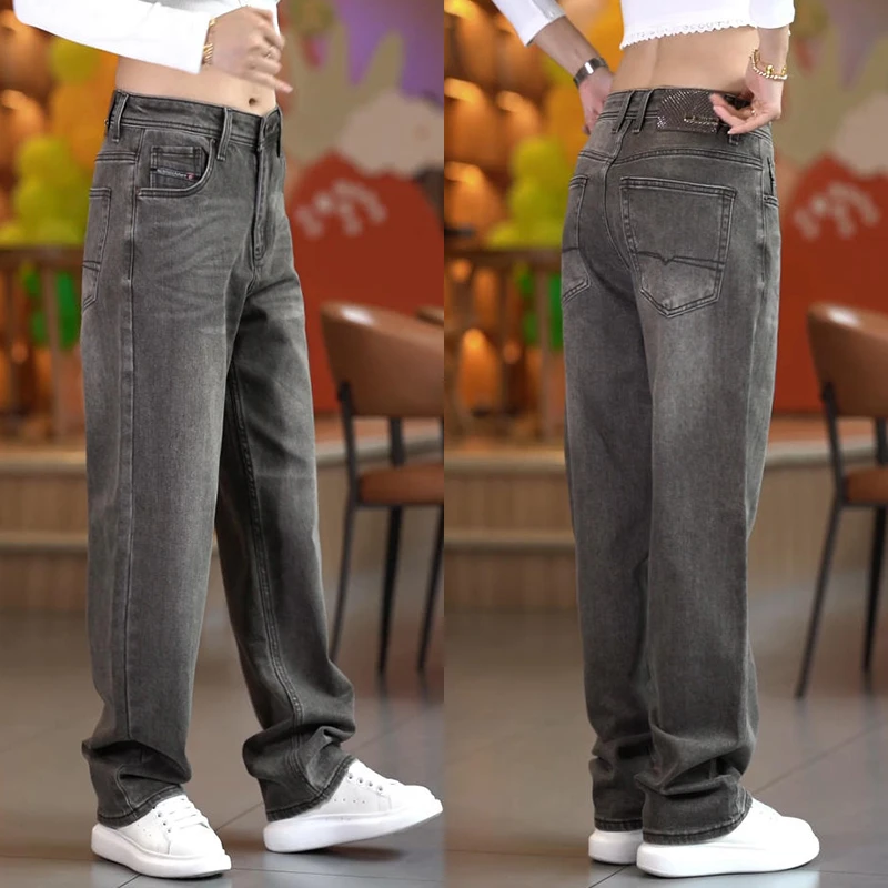 2025新款个性牛仔裤男士潮牌百搭宽松休闲男裤时尚高街复古直筒裤