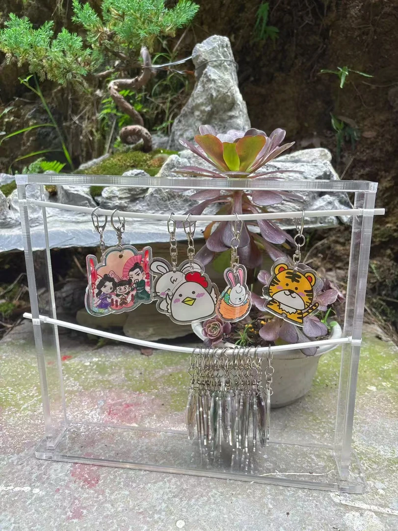 简约可爱小白熊亚克力包包透明配饰学生批发水晶挂饰挂件车钥匙扣