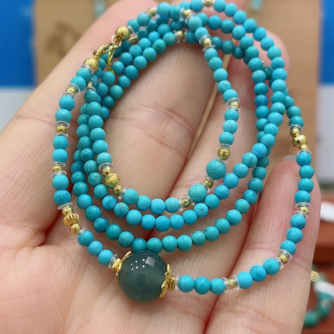 绿松石18K金镶嵌珠宝奇石