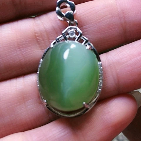 和田玉戒指银S925镶嵌