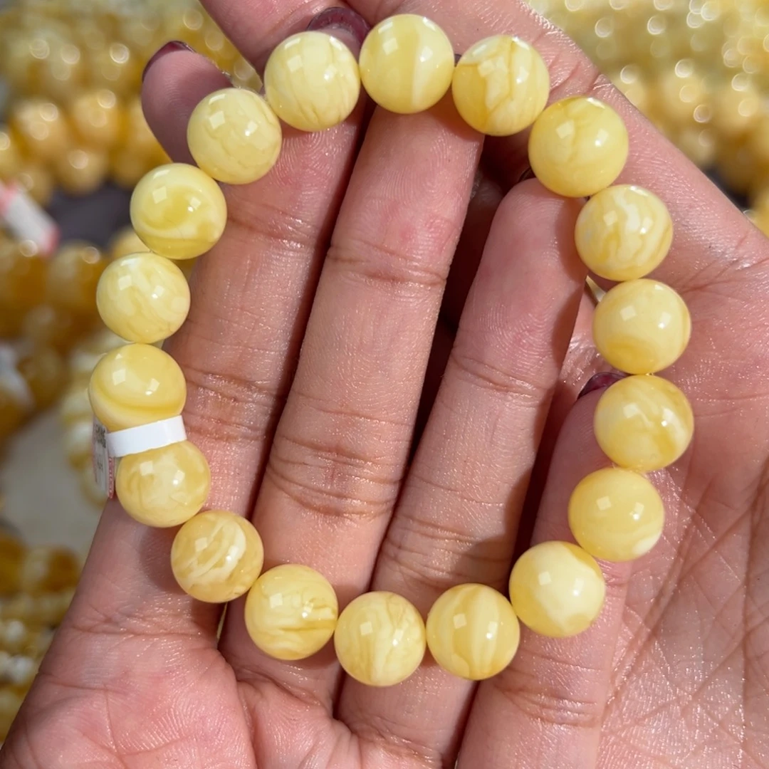 手链琥珀未镶嵌14.2白花