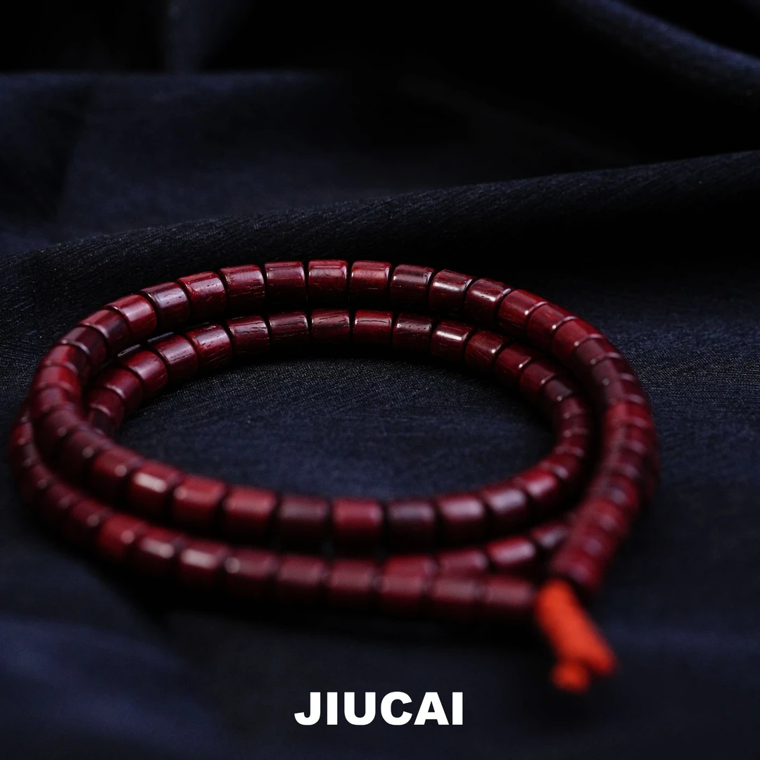 【玄藏】JIUCAI 印度小叶紫檀竹节108 6*5.5mm