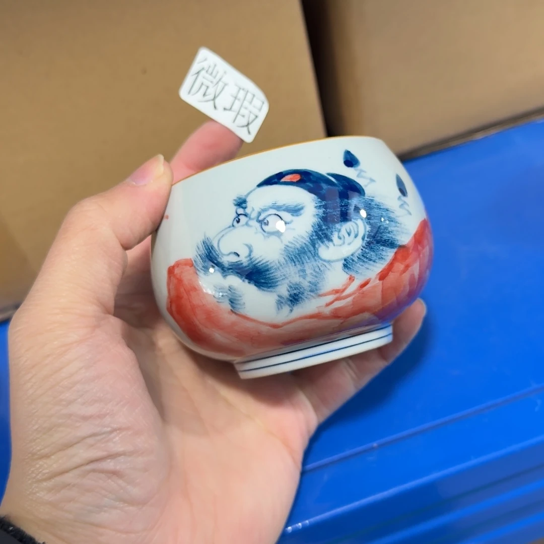 釉下手绘茶具微瑕