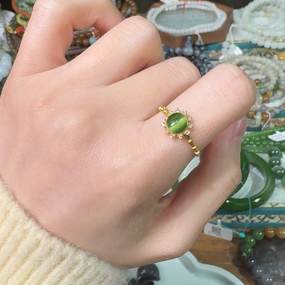 和田玉18K金镶嵌手链