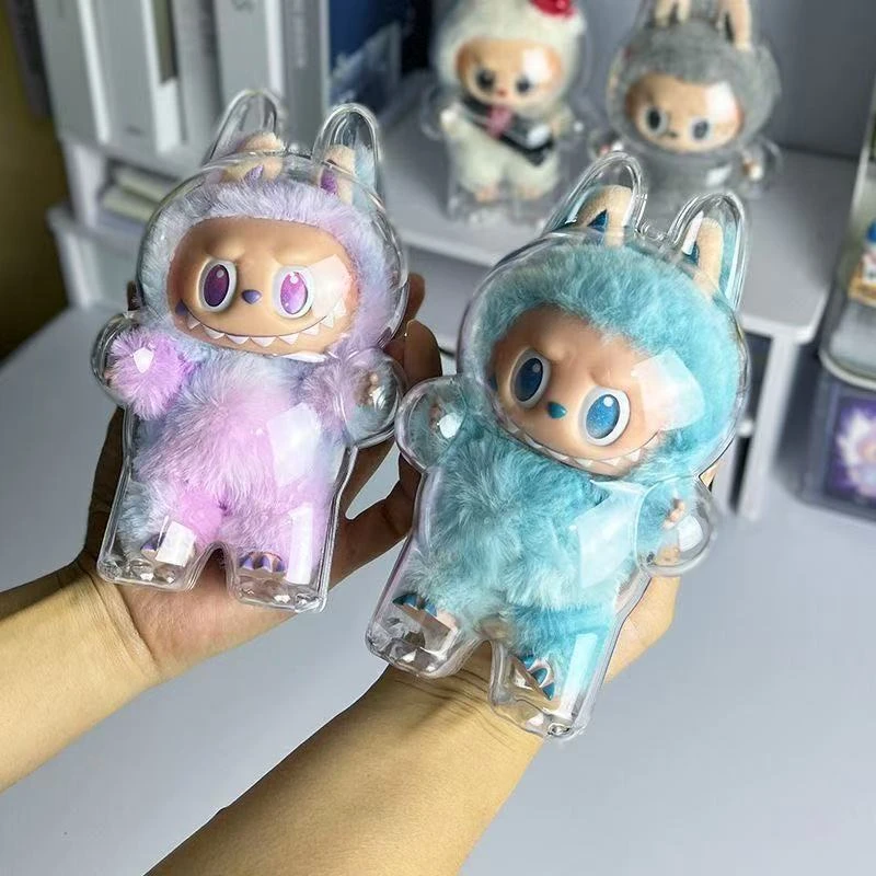 拉布布3.0前方高能保护套透明亚克力LABUBU马卡龙防尘保护壳