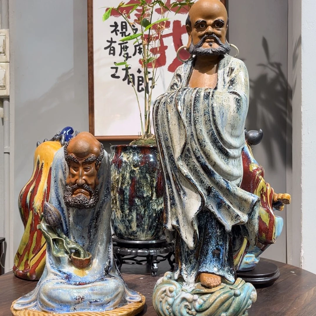 @***义陶瓷达摩和一苇渡江石湾陶