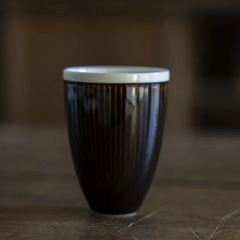 【悦生活】黄丽君黑美人条纹小杯黑美人条纹杯（Q0165）