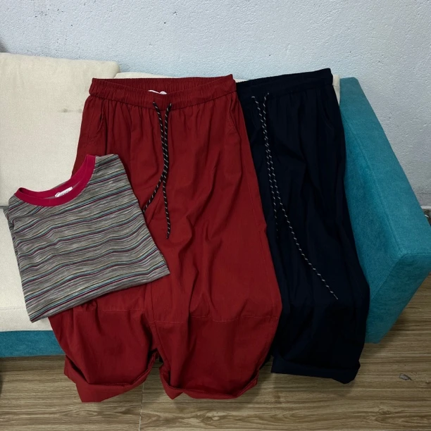 【1210】松弛感简约时髦九分弯刀裤