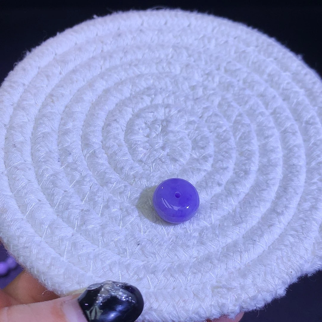 散珠翡翠天然缅甸翡翠肥扣子卡12.8厚7.2浓紫