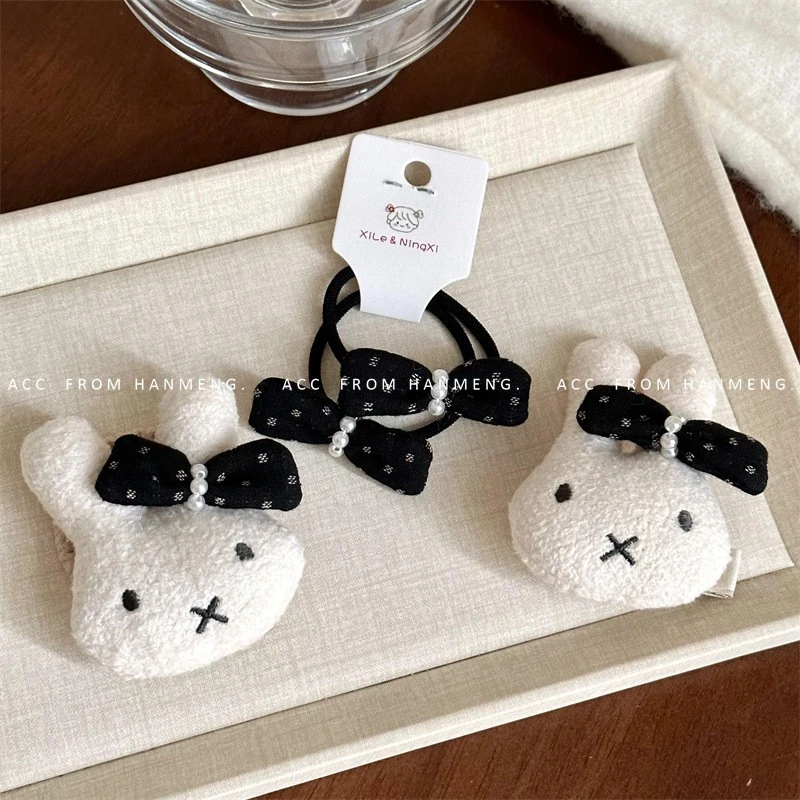 新款露思同款可爱卡通小兔子发夹ins韩版刘海夹甜美兔兔发卡边夹