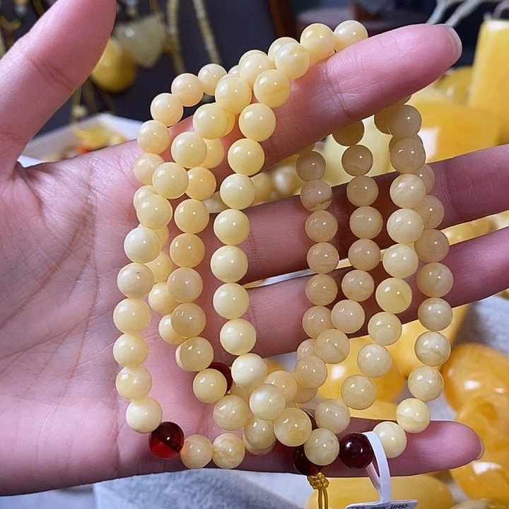 琥珀未镶嵌裸石108颗