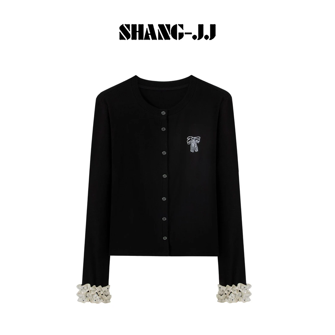 SHANG-JJ【蝴蝶香风】25ss新款重磅棉气质设计师时髦感开衫q133377p