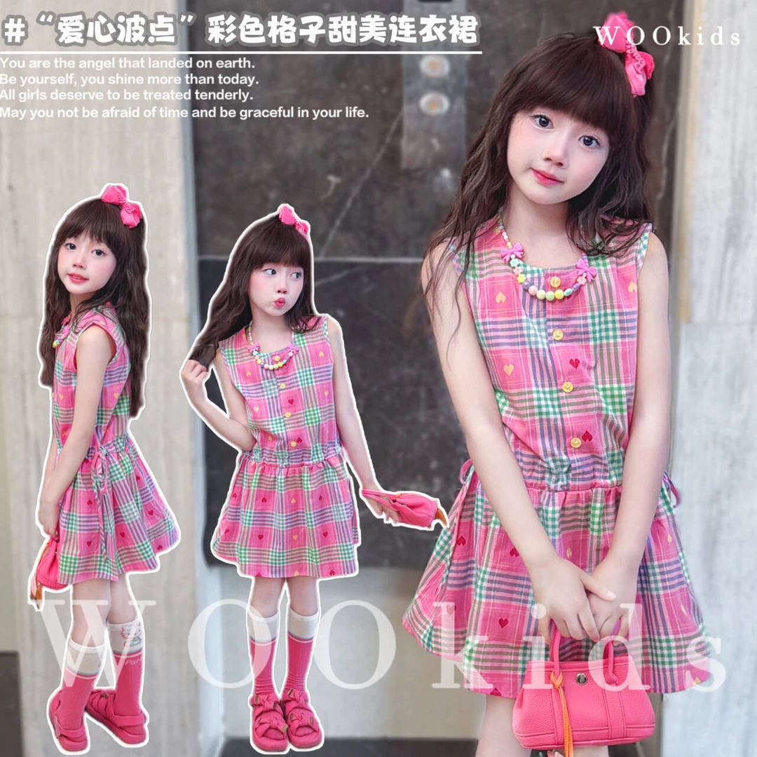 现货-WOOkids8【夏日多巴胺】亲子童装高定无袖连衣裙 W25040904