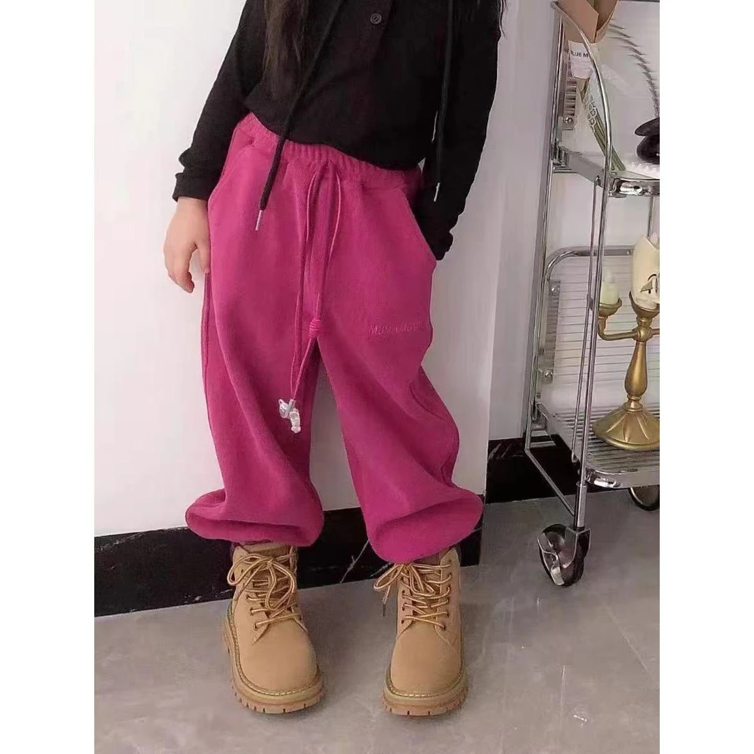 【米果妈】儿童2025冬季新款加厚绒休闲运动卫裤B5174