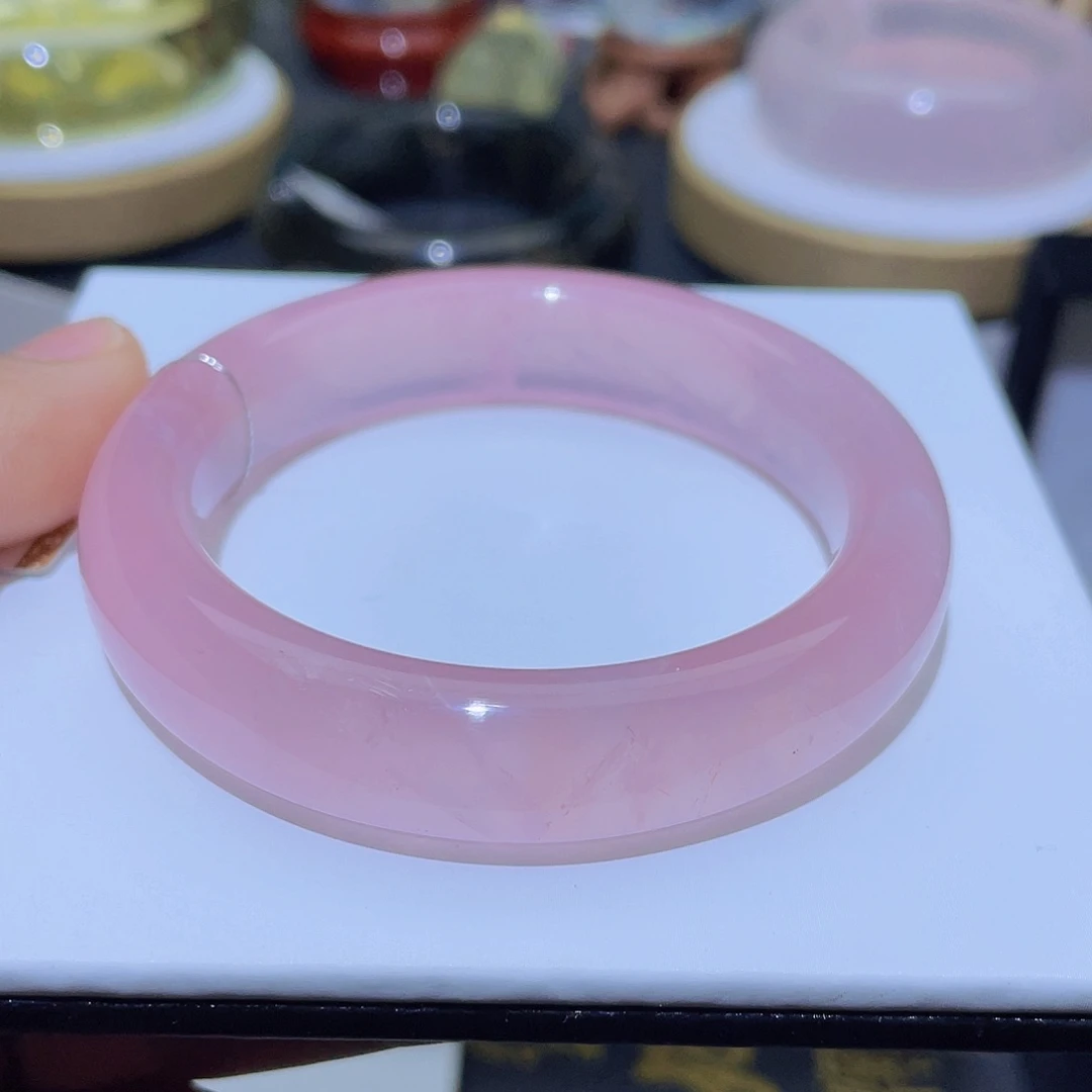 水晶手镯未镶嵌天然马粉晶手镯
