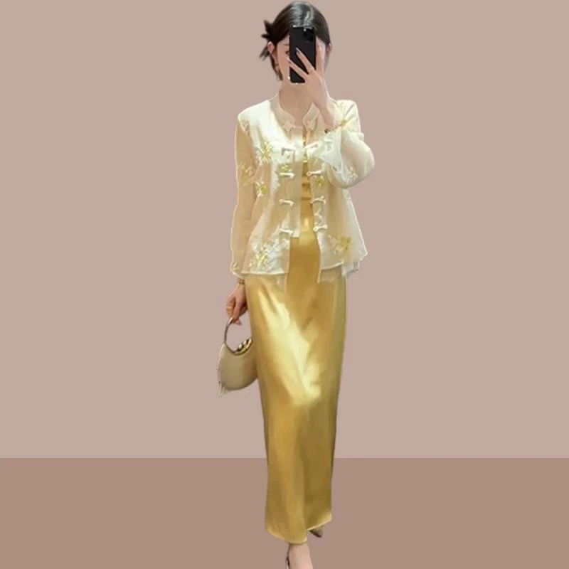 女装气质独特个性长裙新中式国风潮2025年春夏季新款连衣裙温柔风