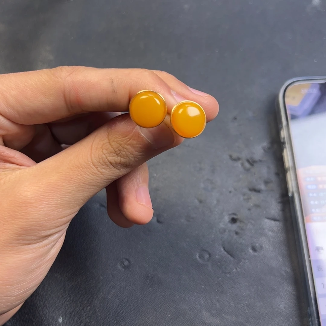 蜜蜡颈饰银S925镶嵌多样性高端蜜蜡老黄蜡耳钉