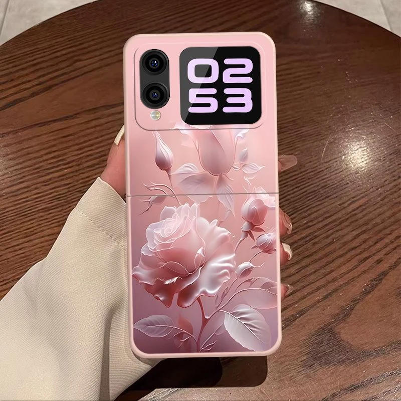 25新款高颜值玫瑰花朵肤感手机壳折叠屏华为小米vivo荣耀三星