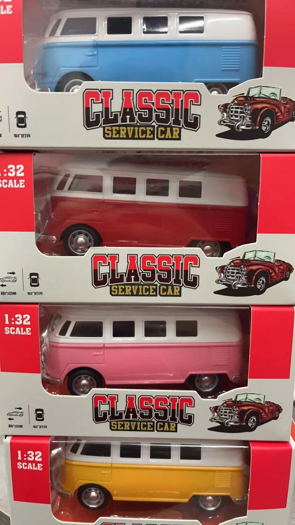 合金车大巴带音效可开门儿童快乐源泉