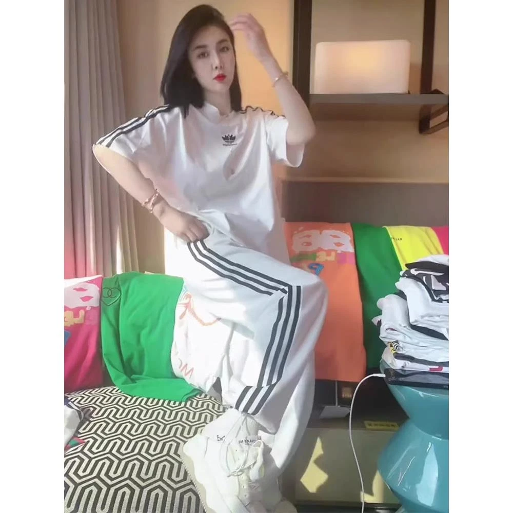 高级感休闲运动套装女夏季新款时尚宽松显瘦短袖网红款运动服套装