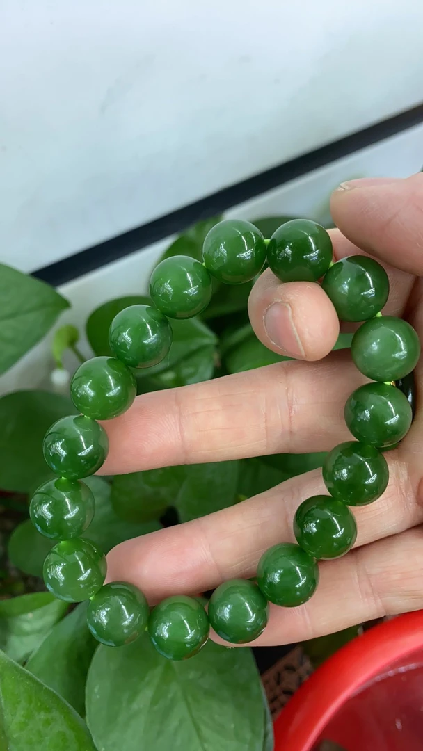 和田碧玉卡12手串17颗