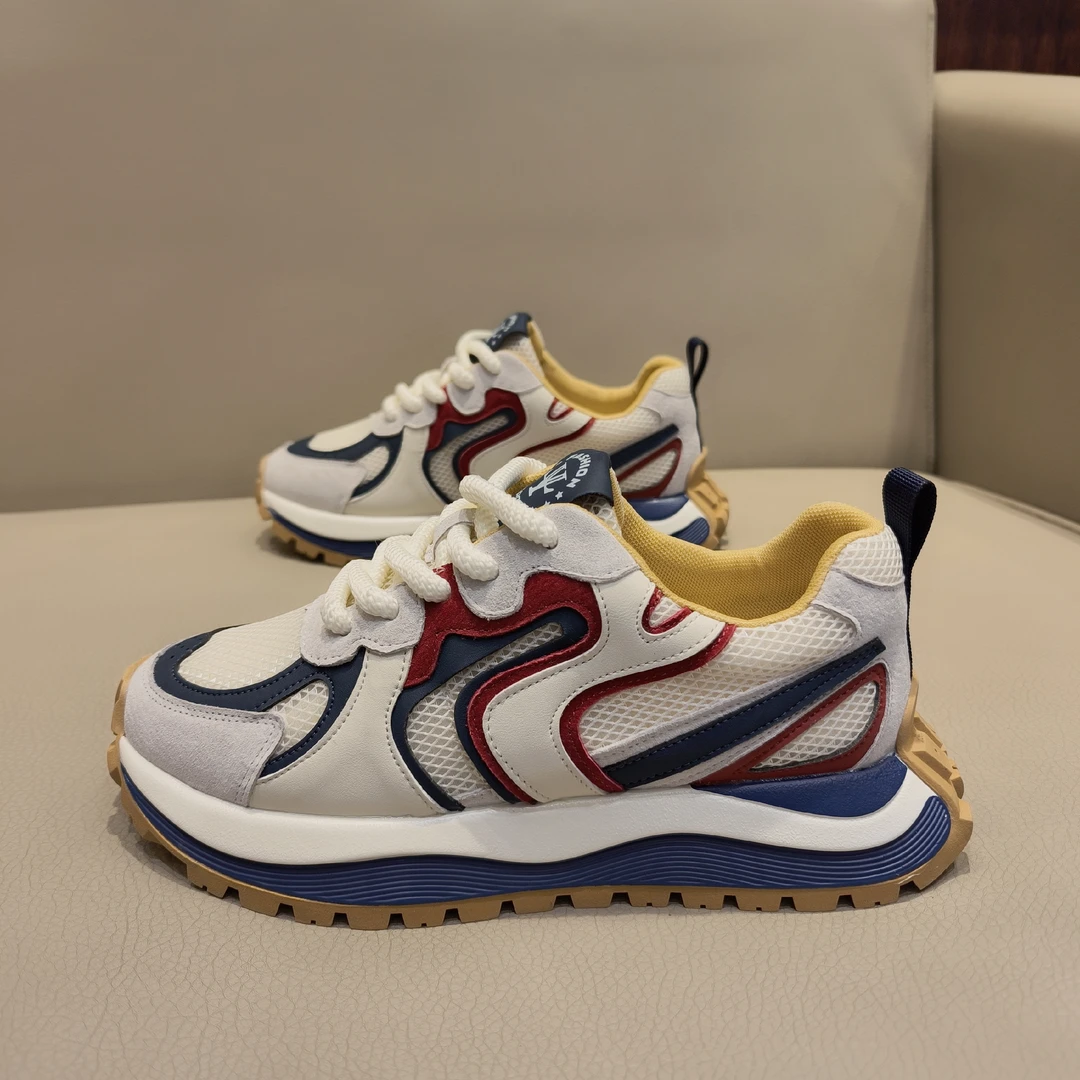 男鞋春季透气厚底耐磨薄款时尚休闲百搭鞋网面潮鞋老爹鞋运动鞋