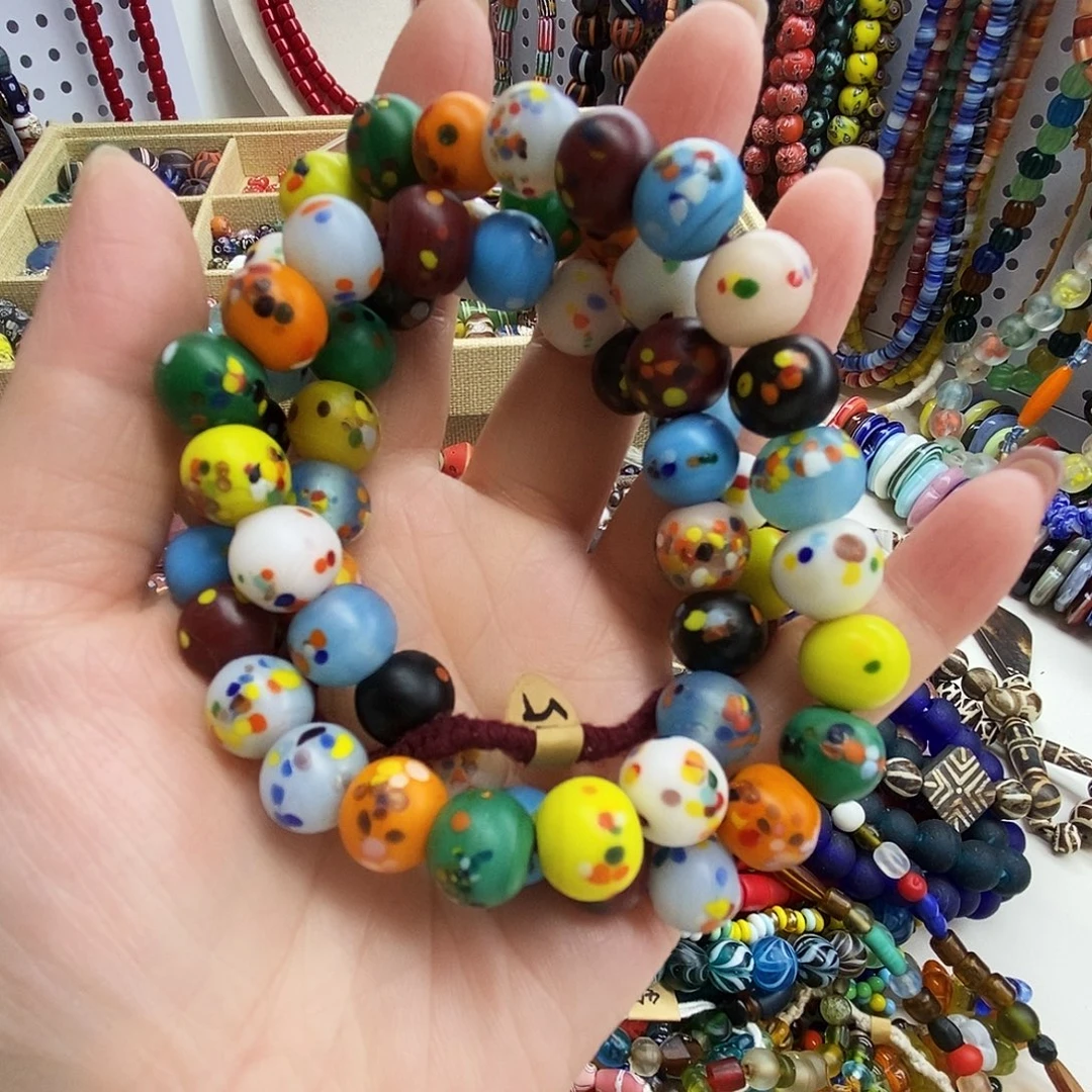 颈饰琉璃尼泊尔芝麻球小号卡11，068