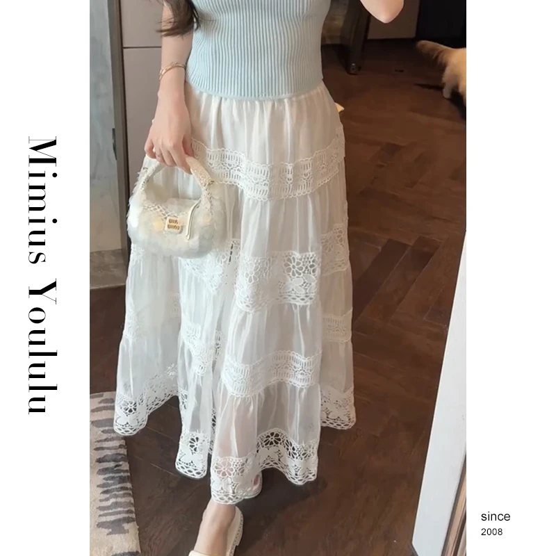 【mimius】婷婷 蕾丝拼接半身裙（不含胸垫）WG04008