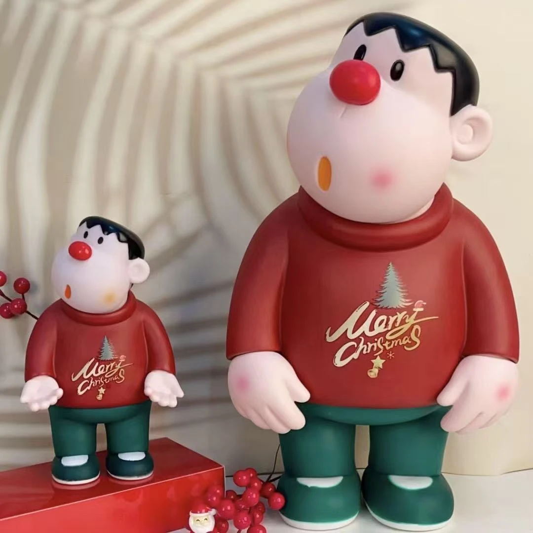 圣诞节限定新款红衣胖虎卡通动漫潮玩客厅摆件玩偶玩具送朋友手办