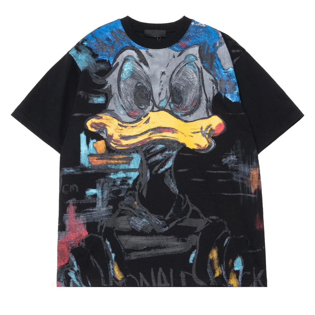 T203唐老鸭T恤男女同款简约涂鸦风格简约百搭纯棉春夏宽松设计师