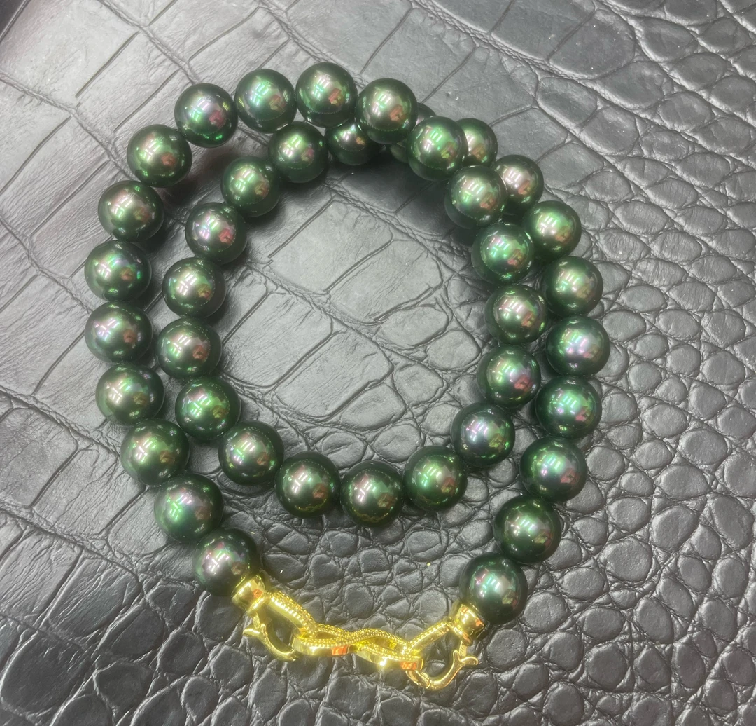 珍珠 A170  黑绿项链 男女同款 时尚百搭