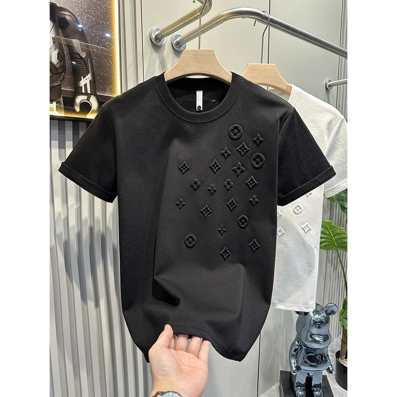 【TQUX港奢男装】男士夏季新款潮牌印花休闲短袖青年时尚圆领百搭