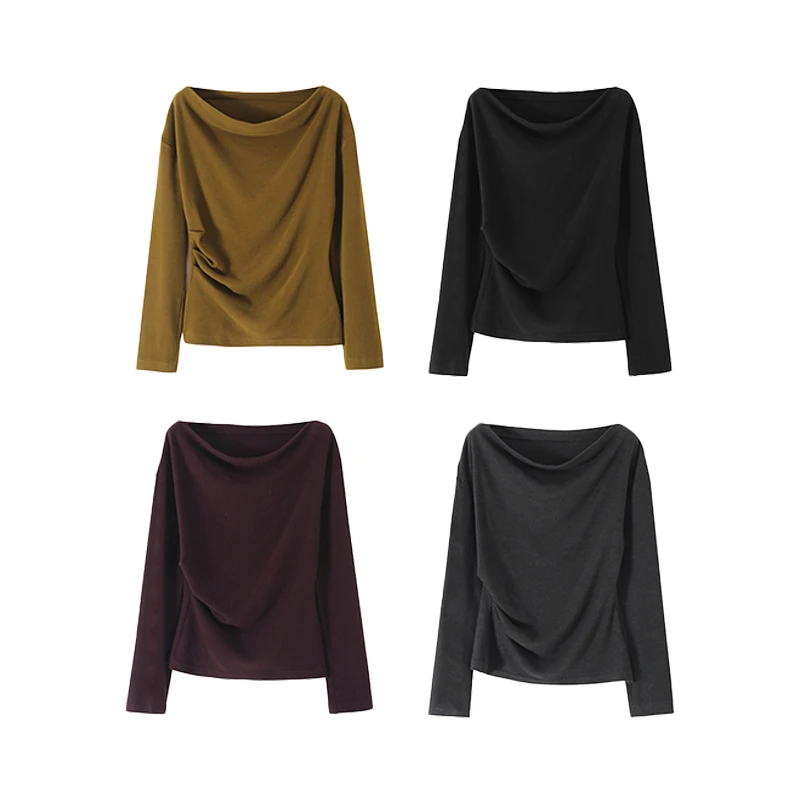 【喜宝儿】【莫代尔羊毛混纺荡领针织打底】CYJ-TTO377-T166